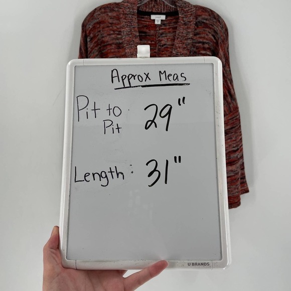 Pure Jill Campari Marled V-Neck Pullover Knit Top Red - Picture 7 of 8